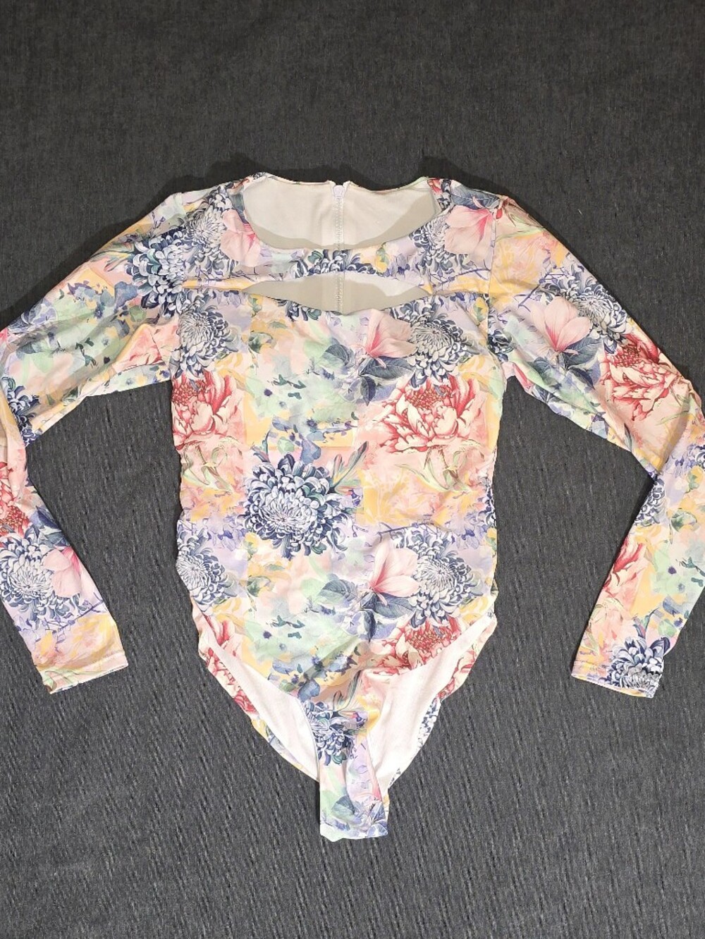 Phax Floral long-sleeve one-piece swimsuit Surfsuit Cottagecore Medium
